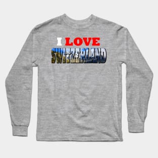 I Love Switzerland Mountain over Rhone Glacier Long Sleeve T-Shirt